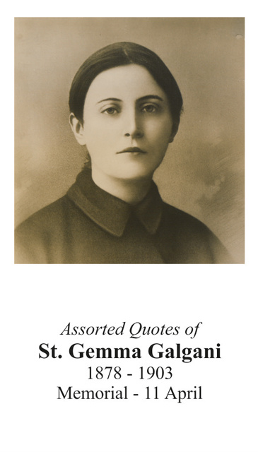 St. Gemma Galgani  Prayer Card